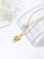Gold Baroque Pendant and Pearl Necklace