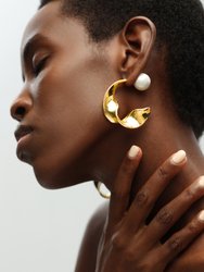 Gold Chunky Wave Hoop Earrings