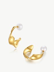 Gold Chunky Wave Hoop Earrings - Gold