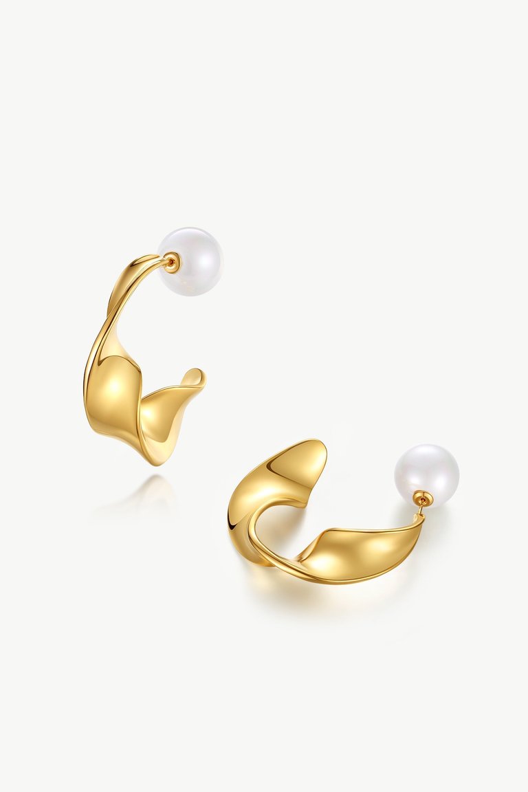 Gold Chunky Wave Hoop Earrings - Gold