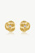 Gold Clover Designed Stud Earrings - Gold