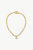 Gold Double Layered Solitaire Zirconia Pendant Necklace - Gold