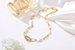 Gold Gem-Encrusted Carabiner Lock Pendant Natural Baroque Pearl Necklace