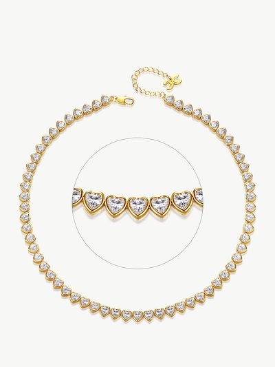 Classicharms Gold Heart Shaped Zirconia Tennis Choker Necklace product