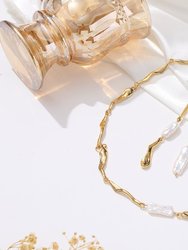 Gold Molten Baroque Pearl Necklace
