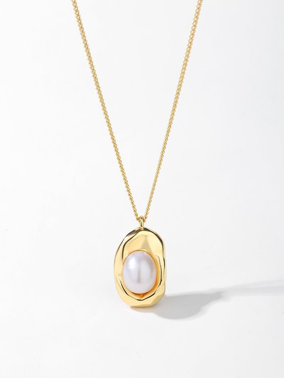 Classicharms Gold Molten Pendant Pearl Necklace product