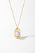 Gold Molten Pendant Pearl Necklace - Gold