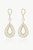 Gold Pearl Hollow Teardrop Dangle Earrings - Gold