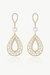 Gold Pearl Hollow Teardrop Dangle Earrings - Gold