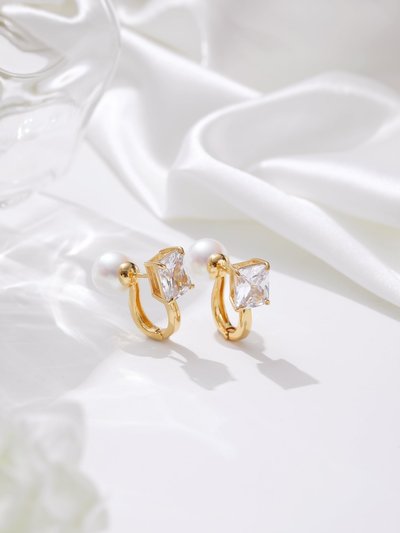 Classicharms Gold Pearl Zirconia Multi-wear Earrings product