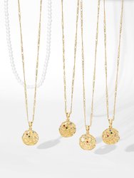 Gold Sculptural Zodiac Sign Pendant Necklace Set