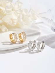 Gold Simple Diamond Huggie Hoop Earrings