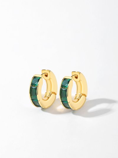 Classicharms Gold Square-Cut Emerald Huggie Earrings product