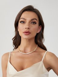 Gold Tear Shaped Zirconia Tennis Choker Necklace