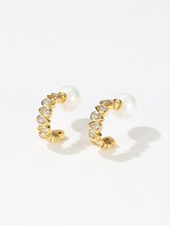 Gold Teardrop Zirconia Earrings - Gold