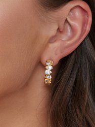 Gold Teardrop Zirconia Earrings
