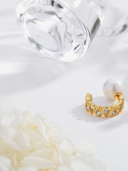 Gold Teardrop Zirconia Earrings
