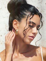 Gold Twisted Wave Hoop Earrings