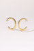 Gold Zirconia Molten C Hoop Earrings