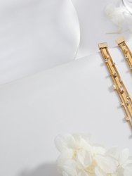 Golden Tassel Zirconia Earrings