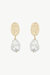 Matted Gold Sculpted Oversized Baroque Pearl Drop Earrings - Gold