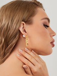 Rhinestone Gold Chain Earrings