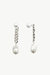 Silver Chain Baroque Pearl Drop Earrings - Silver
