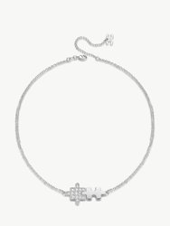 Silver Jigsaw Puzzle Necklace - Silver