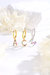 Single Gold Pavé Initial Charm Drop Huggie Hoop Earring