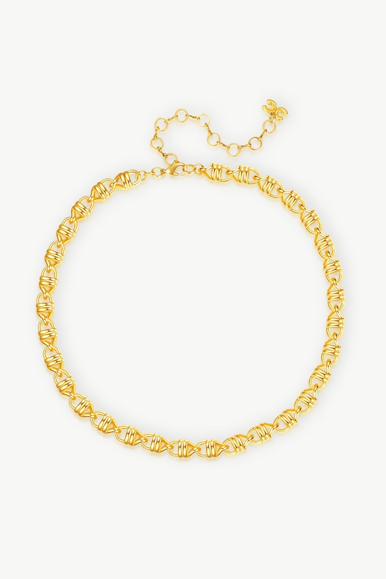 Solid Mariner Anchor Chain Necklace - Gold