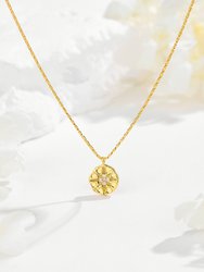 Starburst Coin Pendant Necklace - Gold