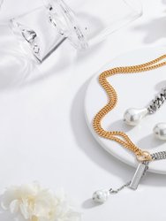Two-Tone Chain Baroque Pearl Necklace