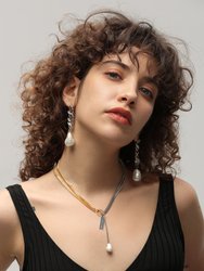 Two-Tone Chain Baroque Pearl Necklace