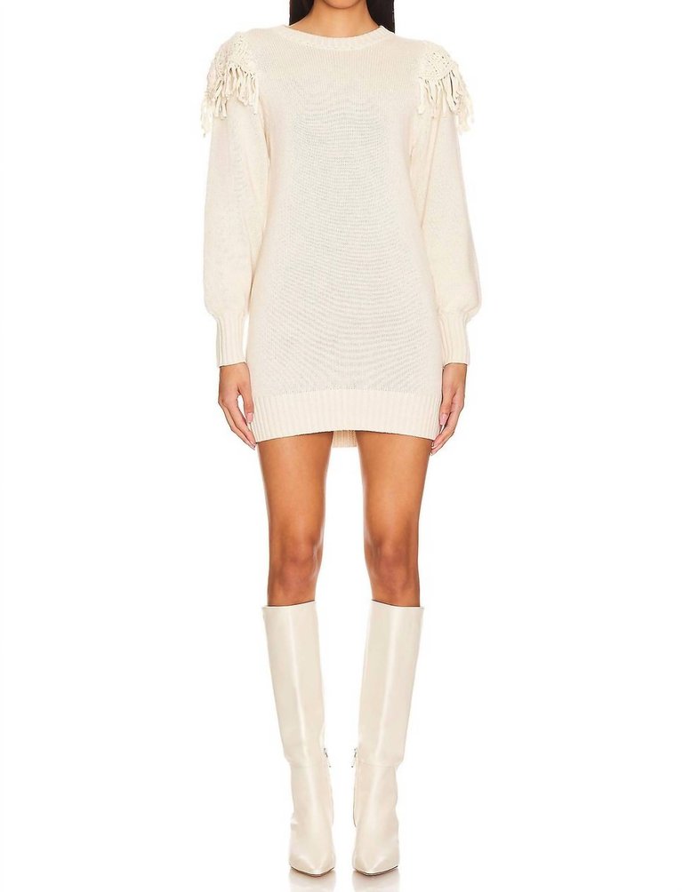 Danielle Sweater Dress In Ivory - Ivory