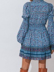 Delilah Mini Dress In Lapis