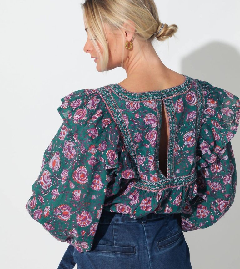 Mylah Blouse In Jade Floral