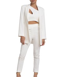 Asymmetric Crop Top - White