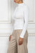 Asymmetric Ruched Long Sleeved Top In White