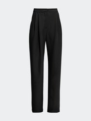 Black pleated wide-leg pants
