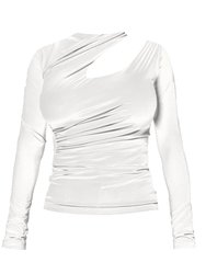 Cut Out Long Sleeve Top - White