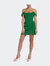 Green Mini Off Shoulder Corset Dress - Green
