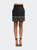 Linen Embroidered Mini Skirt - Black - Black