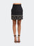 Linen Embroidered Mini Skirt - Black - Black