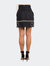 Linen Embroidered Mini Skirt - Black