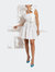 Linen Frill Tie Shoulder Mini Dress - White