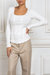 Long Sleeve Corset Top - White