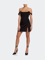 Mini Off Shoulder Corset Dress - Black