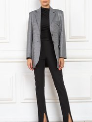 Oversized Twill Blazer - Black and White