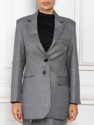 Oversized Twill Blazer - Black and White