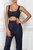 Pinstripe Corset Crop Top - Navy